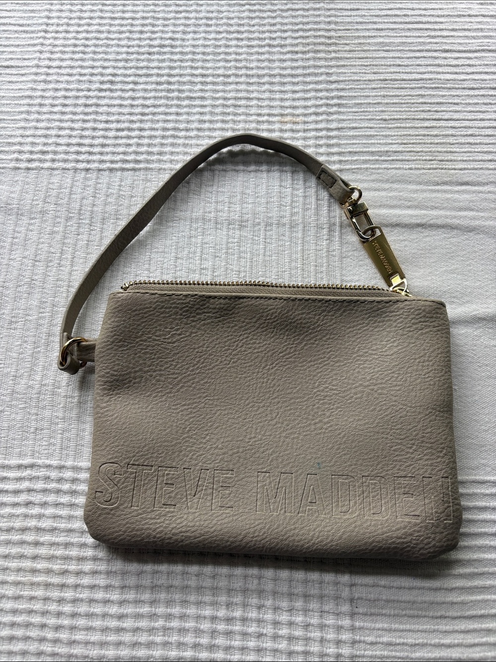Steve Madden Taupe Leather Wristlet